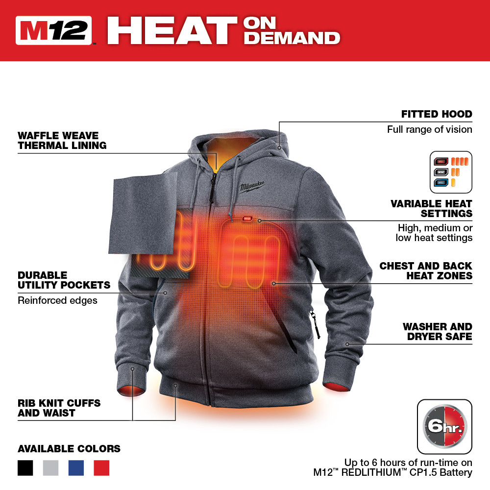 Milwaukee M12 Heated Hoodie Kit - Gray from GME Supply